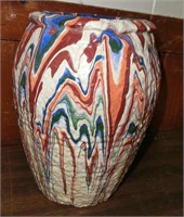 9" Ozark pottery style drip glaze vase c.1930