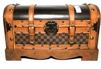 Wooden Chest with Leather Straps & Laser Engraved