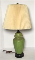 Green Ginger Jar Bamboo Pattern Lamp with Pleated