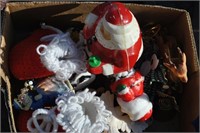 Box of Christmas decor