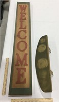 Wooden Welcome Sign 45 x 5in & Shelf 21.5 x 5.5in