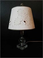 Vintage Glass and Metal Table Lamp