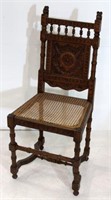 Antique Heavily Carved Side Chair