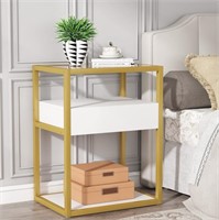 Tall Side Table, Modern Simple Style Gold /White