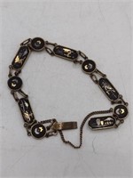 Vtg K 24 Marked Asian Link Bracelet TW: 8.5g