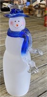 14" Glass Snowman Decor