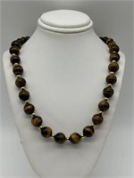 Sterling Fancy Graduated Tigers Eye Necklace