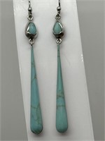 Sterling Silver ATI Turquoise Howlite Earrings
