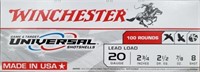 WINCHESTER 20GA 2 3/4" 8 SHOT 4 BOXES - 100 RDS