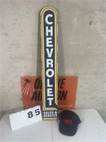 Chevrolet Wall Sign and Chevy Hat