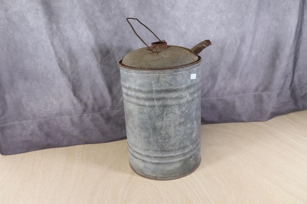 Antique Galvanized Metal  Gas or Oil Can