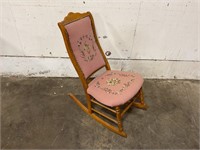 Antique Needlepoin Rocking Chair