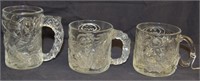 3pcs McDonalds Vintage Glass Batman Mugs