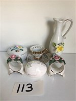 Set Of Mini Ceramic Flower Designed Decoration