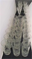 Group of Cut Crystal Juice Glasses & Cordials