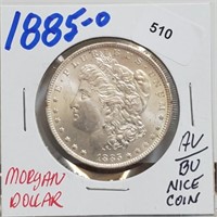 1885-O 90% Silver AU/BU Morgan $1 Dollar