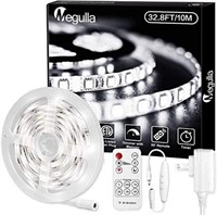 32.8ft/10m White LED Light Strip with RF Remote,