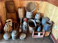 *LOT*ASST VINTAGE BARRELS, JARS & CANS ETC