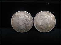 (2) 1923 Peace Silver Dollars