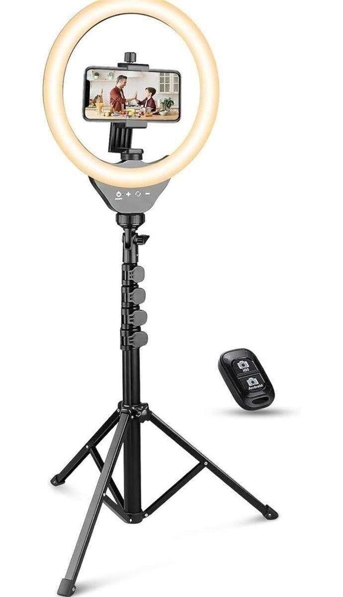 $116-10’’ SELFIE RING LIGHT STAND AND PHONE HOLDER