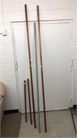 (5) wood curtain rods