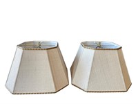 Pair of Octagonal Lamp Shades Braided Rope Detail