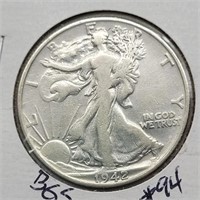 1942 WALKING LIBERTY HALF DOLLAR AU