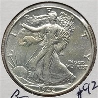 1942 WALKING LIBERTY HALF DOLLAR AU