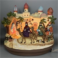 Ceramic Lighted Nativity Scene