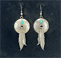 Sterling Silver Native Turquoise earrings