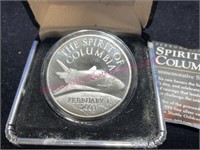 Silver 1-ozt .999 proof round "Spirit of Columbia"