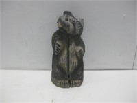 14" Carved Wood Bear Art Statue