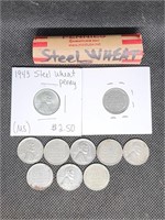 Lot of 60 Lincoln Steel Wheat Pennies