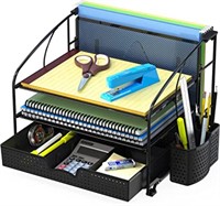 Desk Organizer 3 Tray w/Sliding Drawer