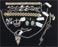 VINTAGE STERLING FINE COSTUME JEWELRY