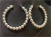 Flexible Sterling Silver Bead Hoops