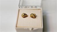 Gold Nugget Earrings - Mineral contains 24K Gold