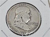 1952 Franklin Silver Half Dollar Coin