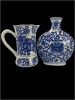 Chinese De Chang Tao Ci Blue/White Vase/Pitcher
