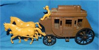 Vintage Processed Plastic Stagecoach & Horses