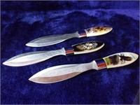 Collector Throwing Knives with Porcelain Handles