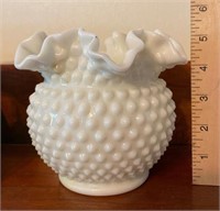 Milk Glass Ruffled Hobnail