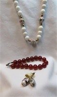 BEAD NECKLACE - PR EARRINGS & BEAD BRACELET