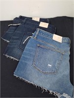 Three pairs of size 14 high-rise shortie shorts