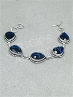 Blue Topaz & silver bracelet