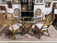 BOCA RATTAN 42" GLASS TOP TABLE W/CHAIRS