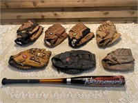 NOS RAWLING NEMESIS BASEBALL BAT & BASEBALL GLOVES