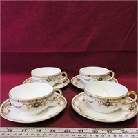 4 Pairs Of Eamag Bavaria Teacups & Saucers