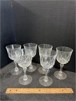 6pc Heavy Crystal Wine Glasses