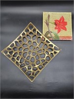 Brass-Look Trivet & a Decorative Tile